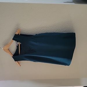 H&M dark green lace detailed top